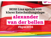 HOSI Linz spricht von klarer Entscheidungslage: für Van der Bellen!