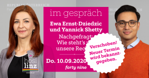 Verschoben! Im Gespräch: Ewa Ernst-Dziedzic und Yannick Shetty @ Queer Bar forty nine