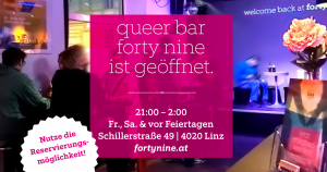 forty nine geöffnet ab 21:00 (Samstag) @ Queer Bar forty nine