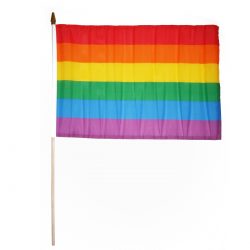 Fahne "Rainbow" mit Stab groß      