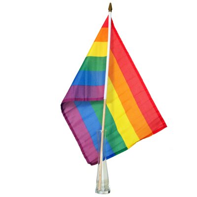 Fahne "Rainbow" mit Stab groß       – Bild 2