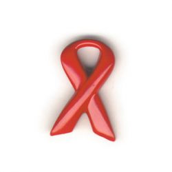 Pin Red Ribbon klein 3D