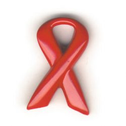 Pin Red Ribbon groß 3D