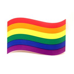 Regenbogen-Aufkleber geschwungen groß