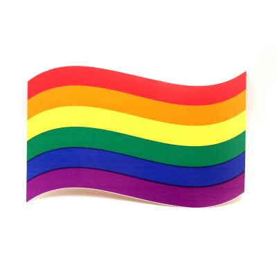 Regenbogen-Aufkleber geschwungen groß