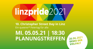 linzpride2021 - Planungstreffen @ https://zoom.us/j/96799010341?pwd=ZWw3MXpCZlRiSzltTUpXQmE2NHhUZz09