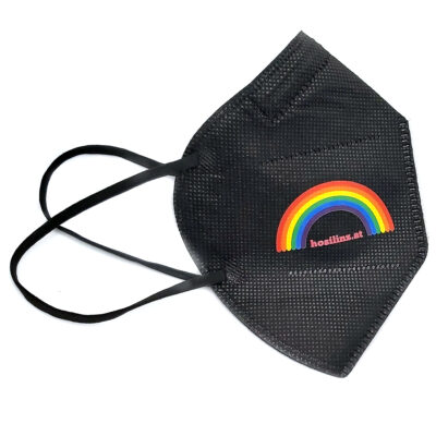 FFP2-Maske schwarz "Rainbow"