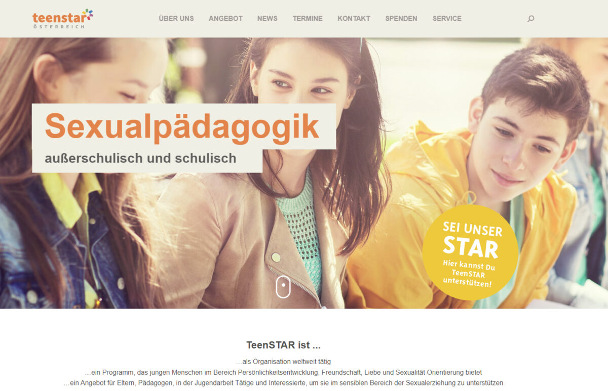 Screenshot/Website Teenstar