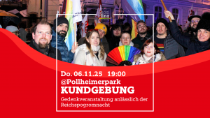 Welser Pogromnacht Kundgebung @ Jüdisches Mahnmal, Pollheimerpark, Wels